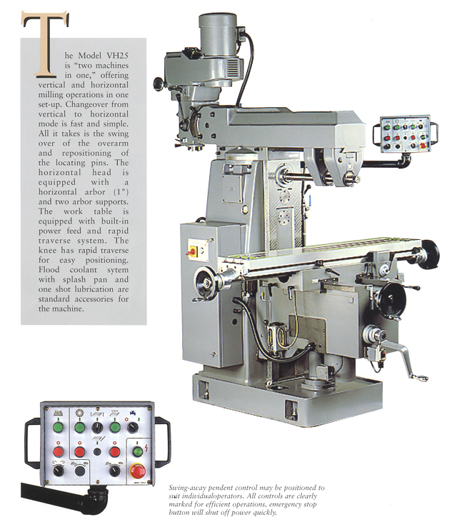 Machinery Values, Inc. 56'' Table 5HP Spindle Sharp VH25 Vert/Horz