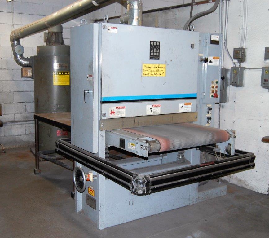 Machinery Values, Inc. 37'' Width AEM 50137 BELT GRINDER, DRY, 20 H